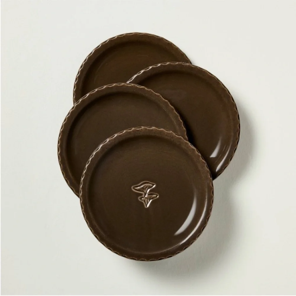 Set of 4 Mushroom Ceramic Appetizer Plates from Hearth & Hand™ with Magnolia